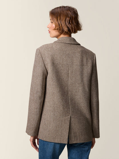 Manteau Droit en Laine