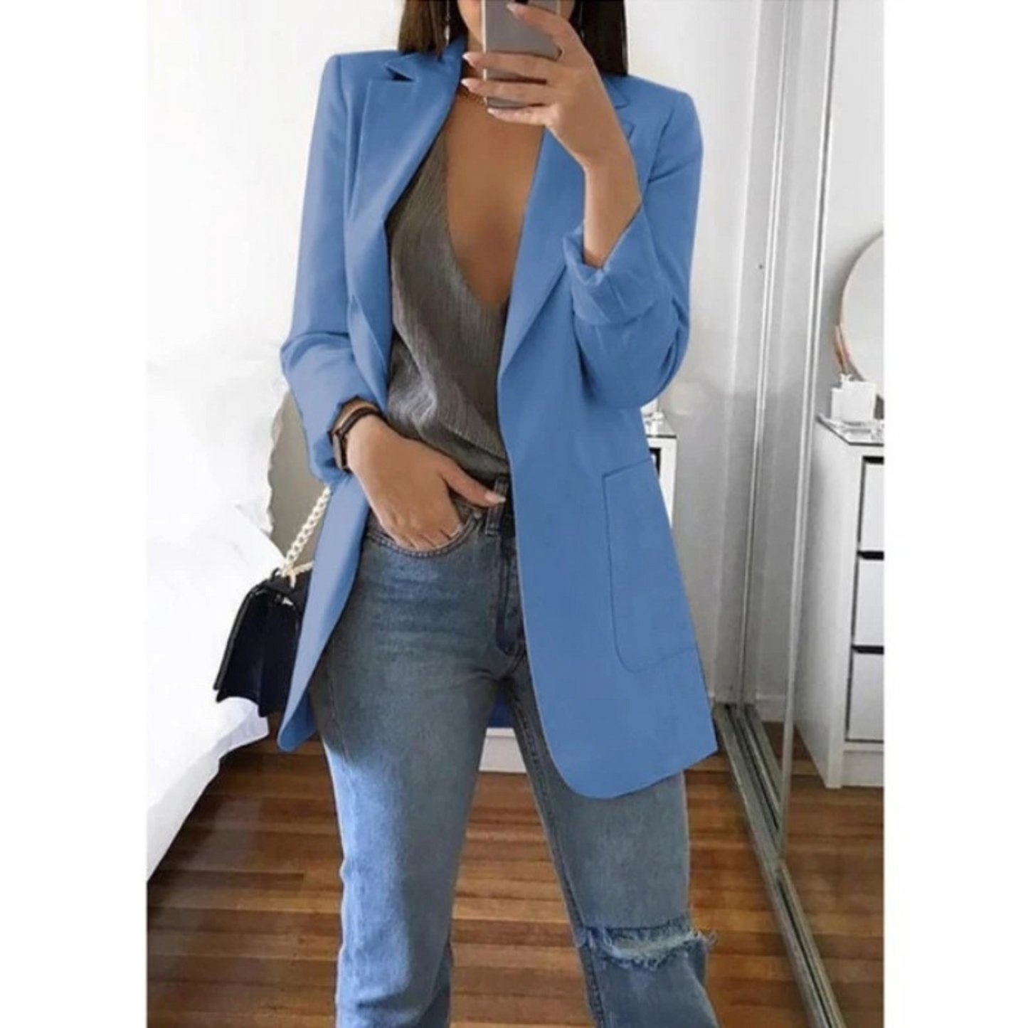 Blazer Femme | Léger Et Structuré | Tissu Respirant Et Moderne Pour Tenue Chic Décontractée
