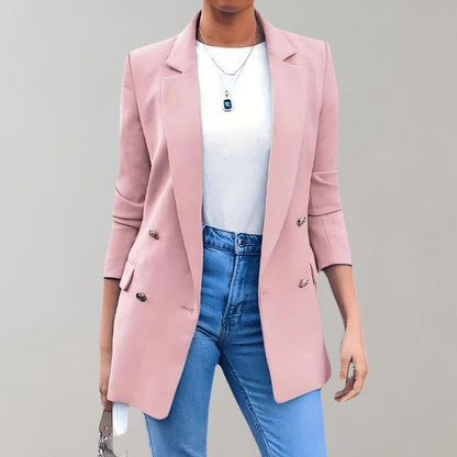 Blazer Femme | Long Et Élégant | Tissu En Polyester Pour Look Chic Et Moderne