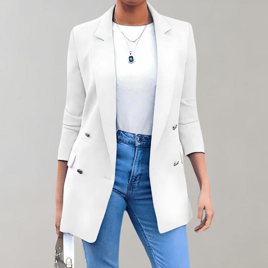 Blazer Femme | Long Et Élégant | Tissu En Polyester Pour Look Chic Et Moderne
