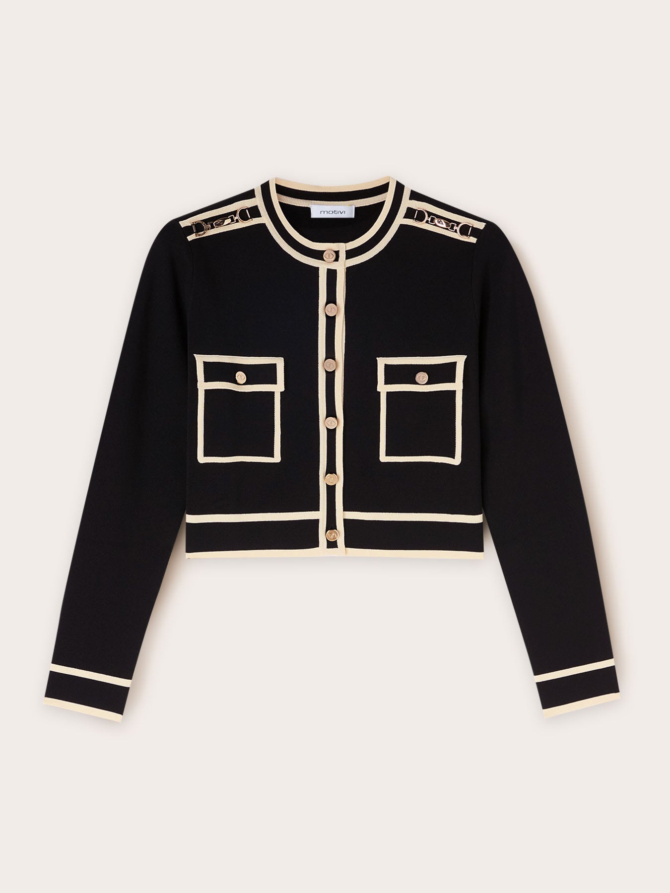 Cardigan Bordures Contrastantes