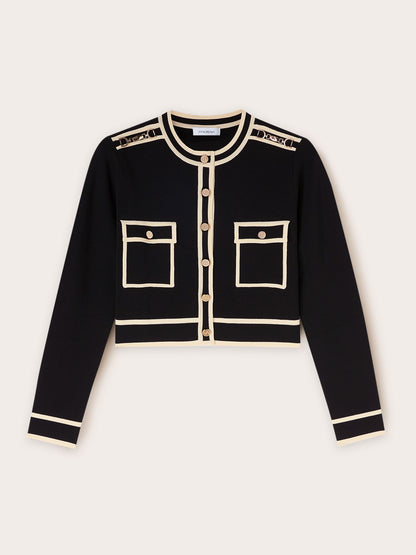 Cardigan Bordures Contrastantes