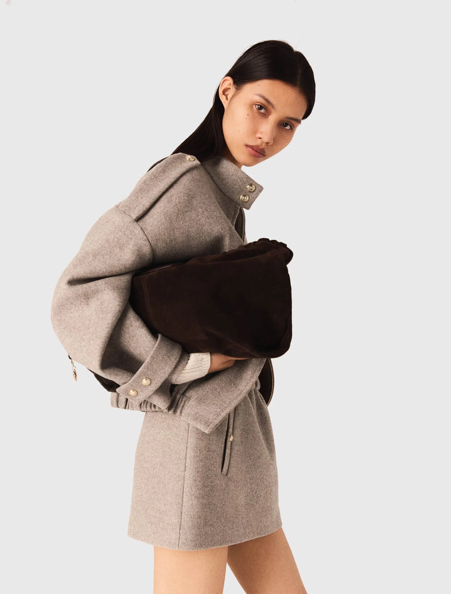 Veste Femme | Coupe Courte En Laine Mélangée | Style Urbain Et Structuré Pour L’Hiver