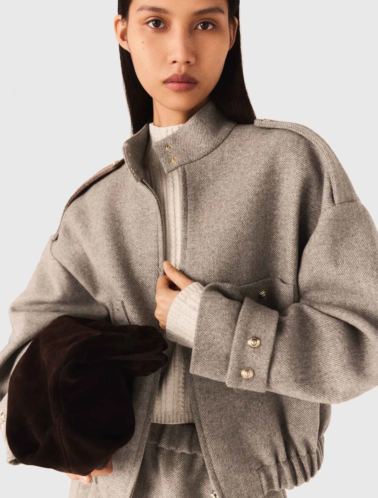 Veste Femme | Coupe Courte En Laine Mélangée | Style Urbain Et Structuré Pour L’Hiver