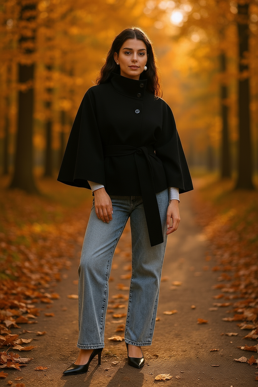 Cape Femme | Blazer Oversize | Parfaite pour Mi-saison, Look Élégant ou Minimaliste