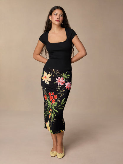 Jupe Longue | Imprimé Floral Coloré | Élégante Et Féminine | Idéale Pour L’Été Et Les Soirées