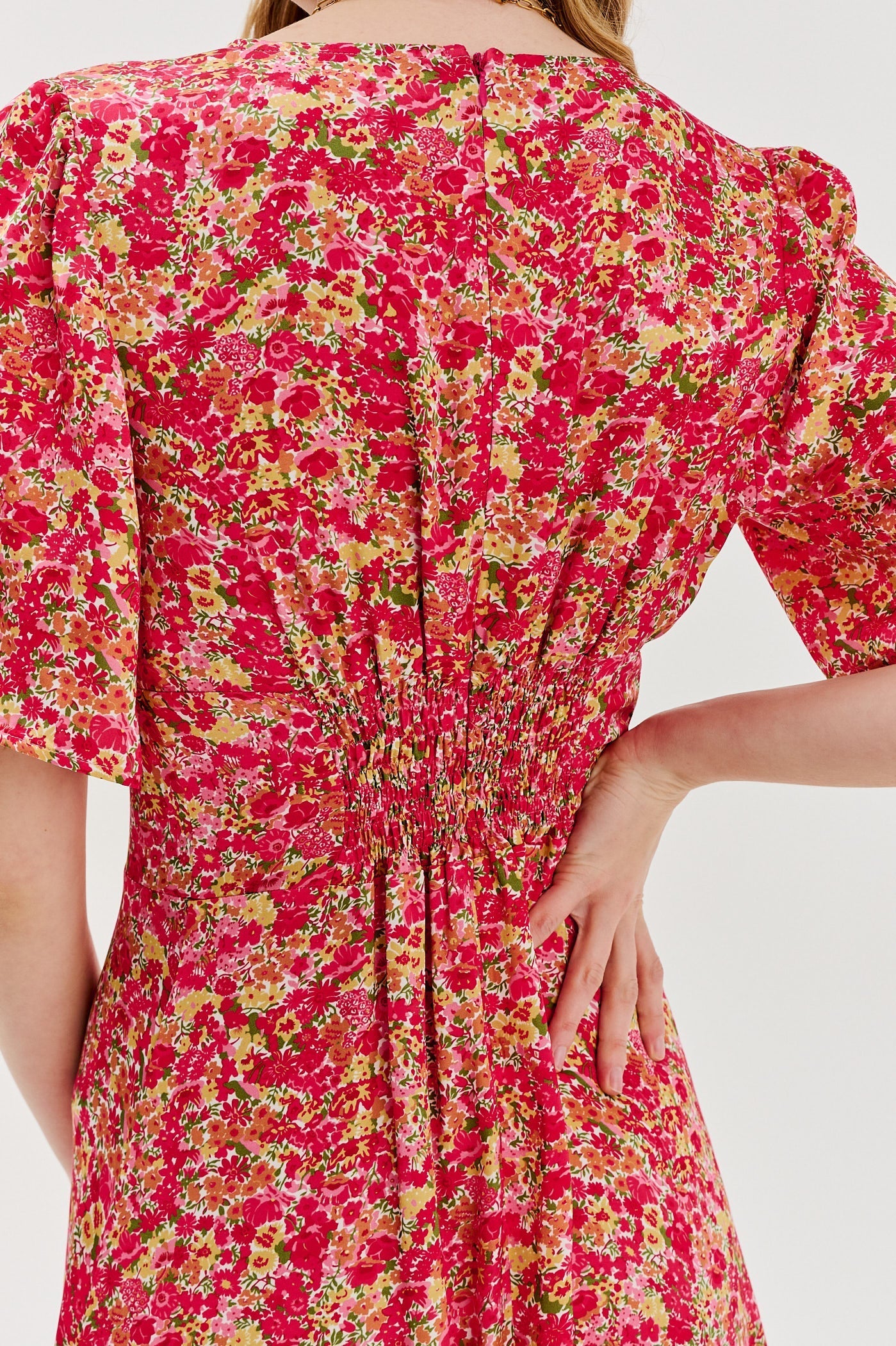 Robe En Viscose | Coupe Fluide Et Féminine | Col V Et Imprimé Feuillage | Parfaite Pour L’Été Ou La Mi-Saison