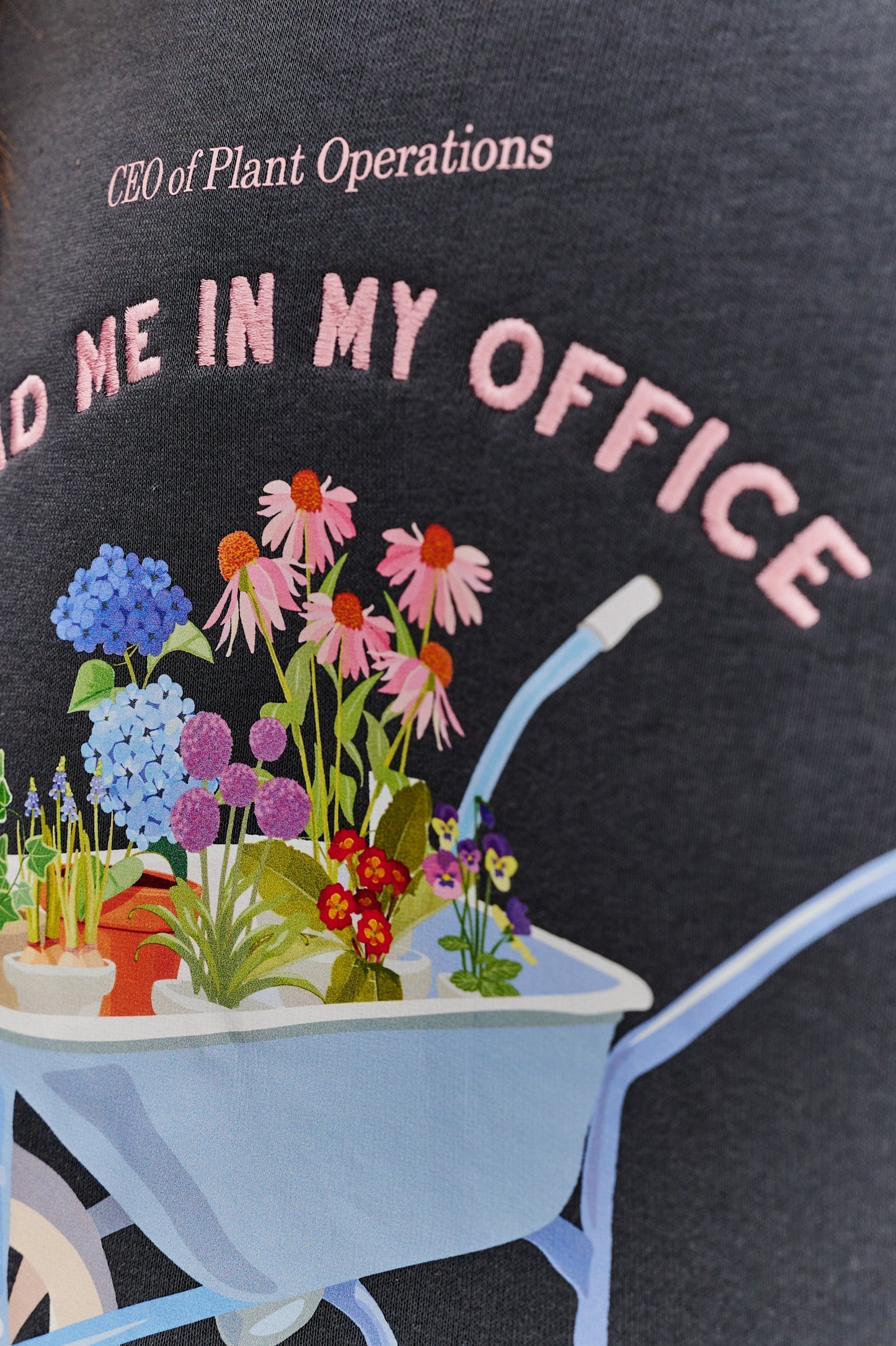 Sweat En Coton Et Polyester | Motif Brouette Fleurie | Coupe Droite Décontractée | Parfait Pour Le Printemps Et Les Looks Cosy