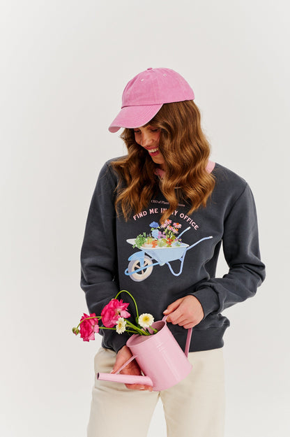 Sweat En Coton Et Polyester | Motif Brouette Fleurie | Coupe Droite Décontractée | Parfait Pour Le Printemps Et Les Looks Cosy