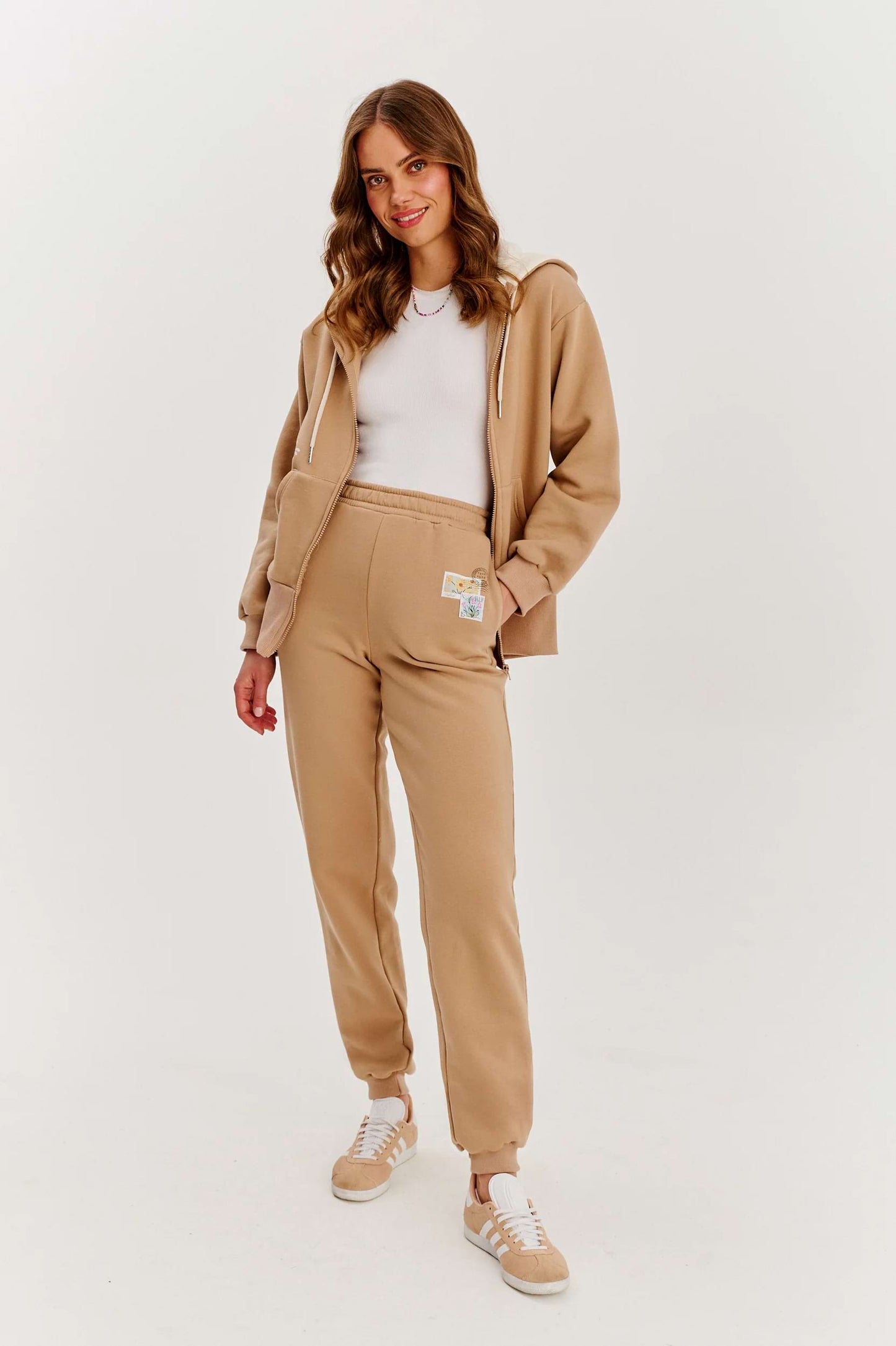 Ensemble Jogging En Coton Et Polyester | Sweat Zippé À Capuche Et Pantalon Taille Haute | Parfait Pour Les Moments Chill Et Les Looks Décontractés