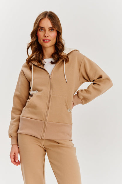 Ensemble Jogging En Coton Et Polyester | Sweat Zippé À Capuche Et Pantalon Taille Haute | Parfait Pour Les Moments Chill Et Les Looks Décontractés