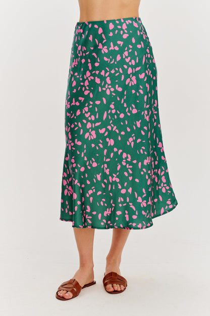 Jupe En Viscose | Midi Fluide Et Légère | Imprimé Floral Féminin | Parfaite Pour Les Looks Quotidiens Et Décontractés