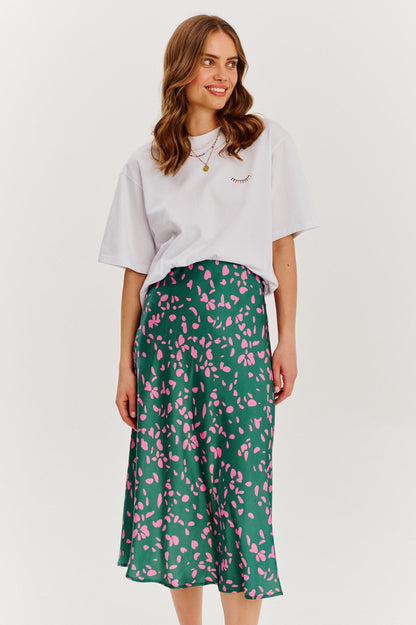 Jupe En Viscose | Midi Fluide Et Légère | Imprimé Floral Féminin | Parfaite Pour Les Looks Quotidiens Et Décontractés