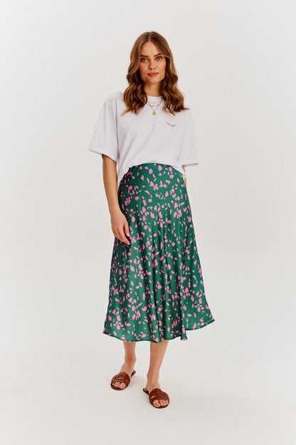 Jupe En Viscose | Midi Fluide Et Légère | Imprimé Floral Féminin | Parfaite Pour Les Looks Quotidiens Et Décontractés