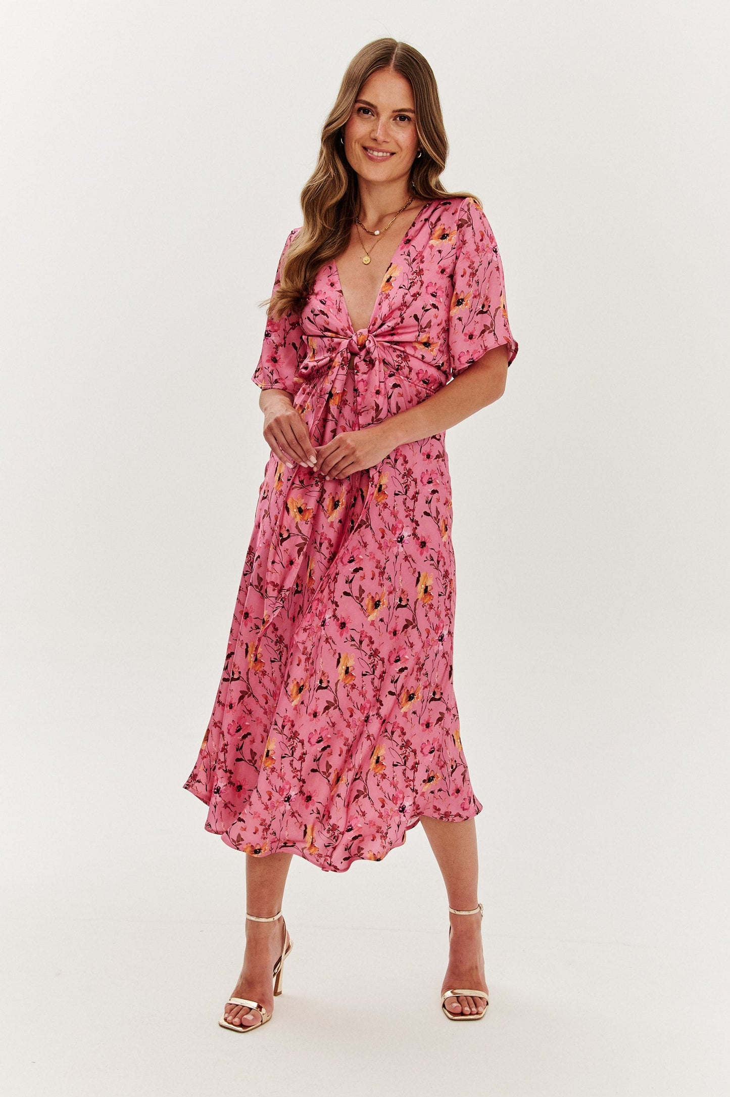 Robe En Viscose | Fluide Et Légère | Imprimé Floral Élégant | Parfaite Pour Les Mariages Et Les Événements D’Été