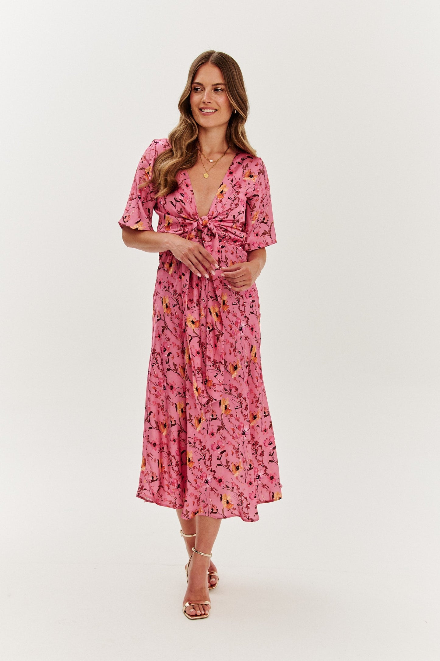 Robe En Viscose | Fluide Et Légère | Imprimé Floral Élégant | Parfaite Pour Les Mariages Et Les Événements D’Été