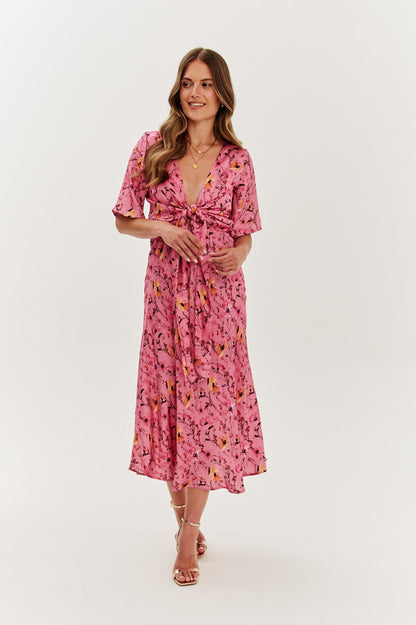 Robe En Viscose | Fluide Et Légère | Imprimé Floral Élégant | Parfaite Pour Les Mariages Et Les Événements D’Été
