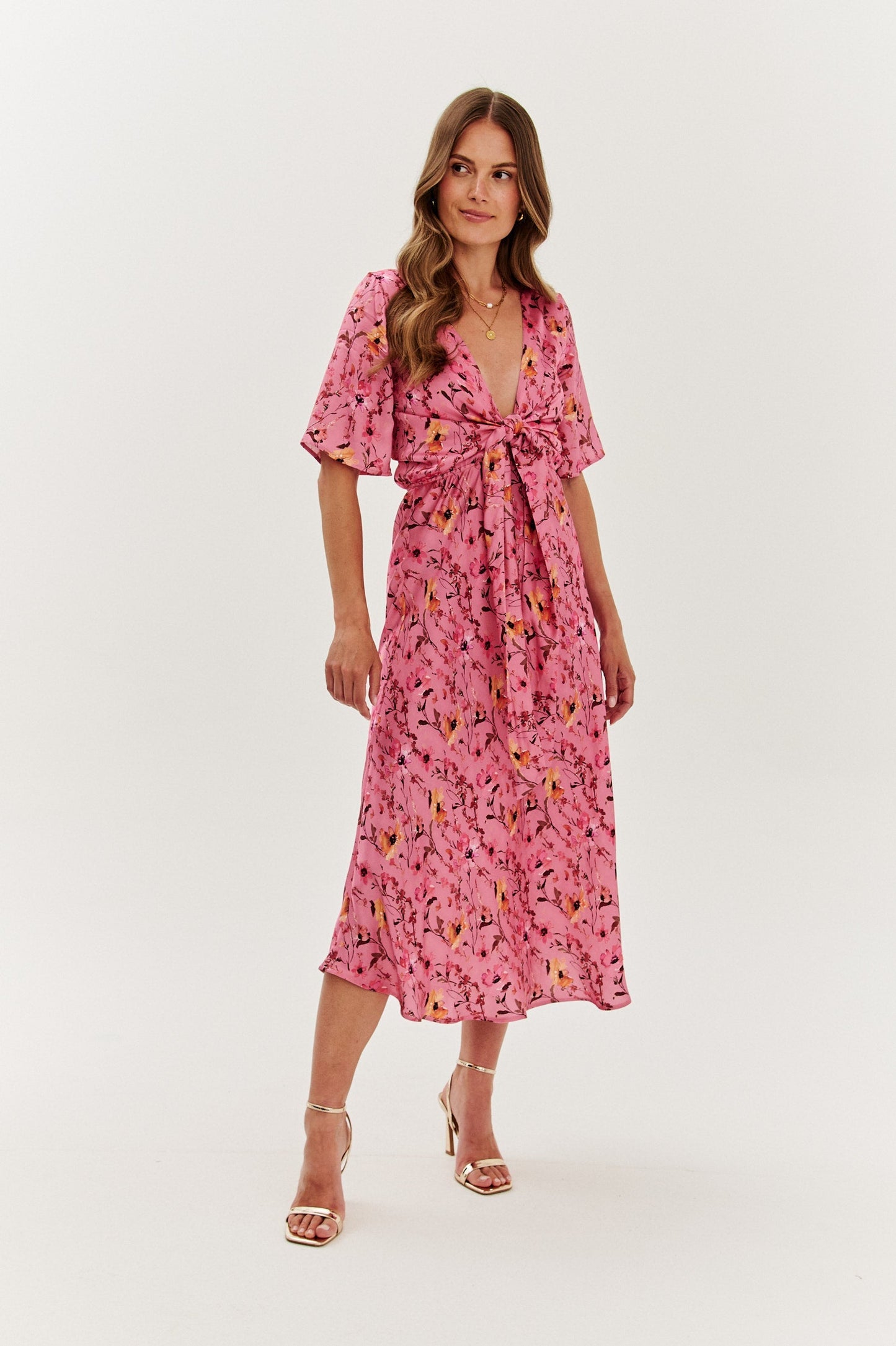 Robe En Viscose | Fluide Et Légère | Imprimé Floral Élégant | Parfaite Pour Les Mariages Et Les Événements D’Été