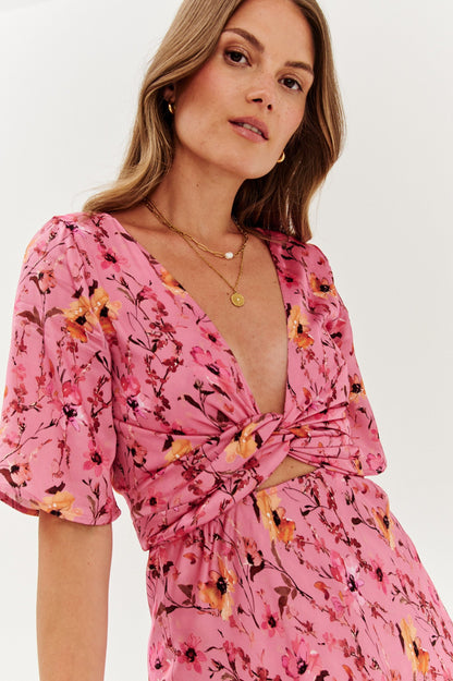 Robe En Viscose | Fluide Et Légère | Imprimé Floral Élégant | Parfaite Pour Les Mariages Et Les Événements D’Été