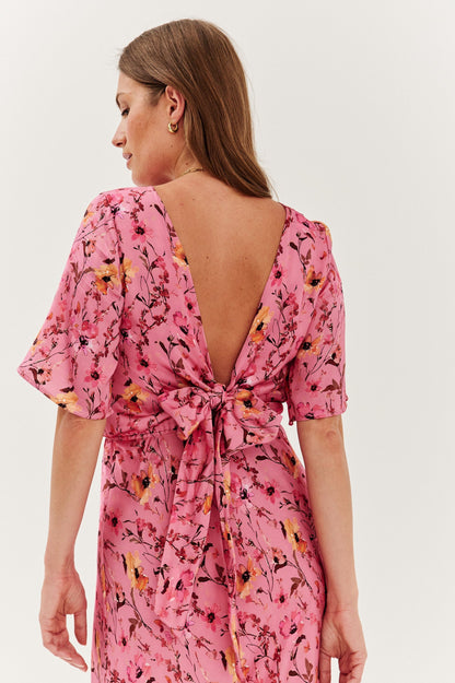 Robe En Viscose | Fluide Et Légère | Imprimé Floral Élégant | Parfaite Pour Les Mariages Et Les Événements D’Été