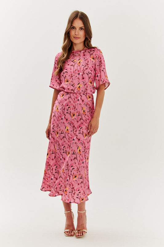 Robe En Viscose | Fluide Et Légère | Imprimé Floral Élégant | Parfaite Pour Les Mariages Et Les Événements D’Été