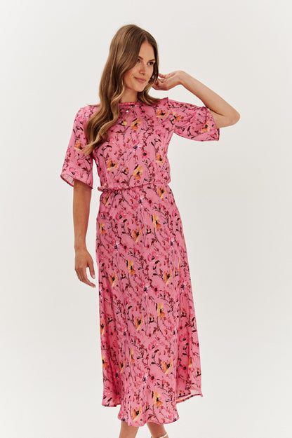 Robe En Viscose | Fluide Et Légère | Imprimé Floral Élégant | Parfaite Pour Les Mariages Et Les Événements D’Été