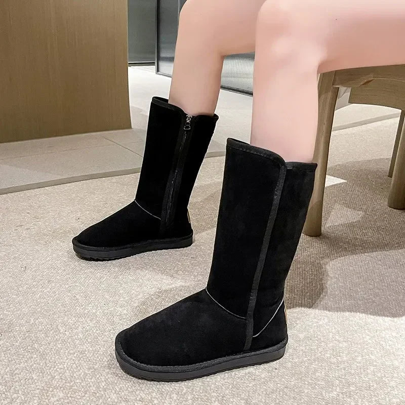 Bottes Femme | Effet Suédé Synthétique | Chaudes Et Confortables | Pour L’Hiver Et Le Cocooning