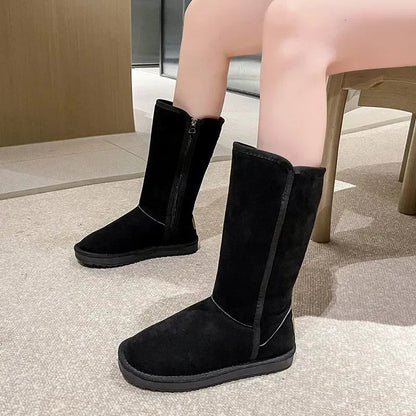 Bottes Femme | Effet Suédé Synthétique | Chaudes Et Confortables | Pour L’Hiver Et Le Cocooning