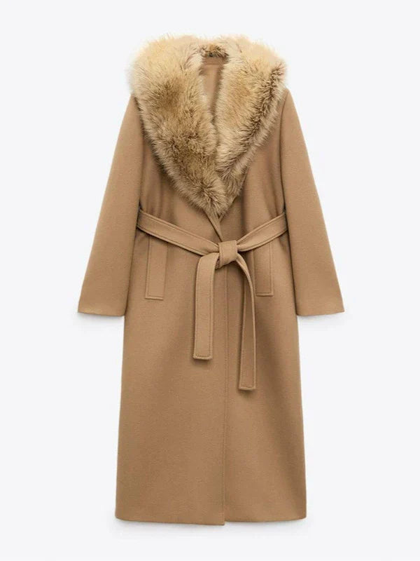 Manteau Long Femme | Laine Mélangée | Doux Et Élégant | Pour L’Hiver Et Les Journées Froides