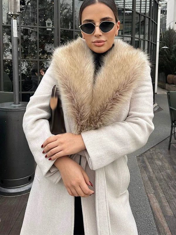 Manteau Long Femme | Laine Mélangée | Doux Et Élégant | Pour L’Hiver Et Les Journées Froides