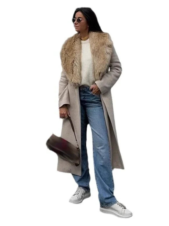 Manteau Long Femme | Laine Mélangée | Doux Et Élégant | Pour L’Hiver Et Les Journées Froides