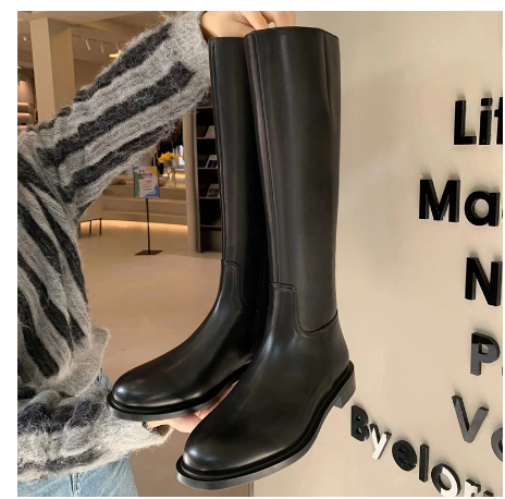 Bottes Hautes Femme | Cuir Synthétique PU | Élégantes Et Confortables | Pour L’Automne-Hiver En Ville