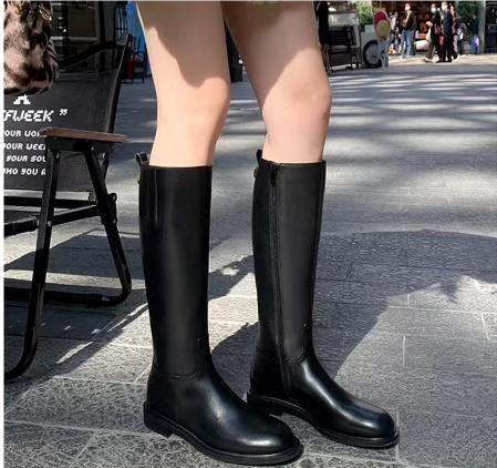 Bottes Hautes Femme | Cuir Synthétique PU | Élégantes Et Confortables | Pour L’Automne-Hiver En Ville