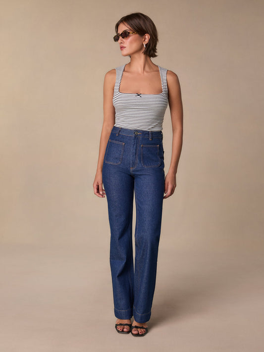 Top Rayé | Encolure Carrée Et Ajusté | Casual Et Féminin | Idéal Pour L’Été Et Les Sorties