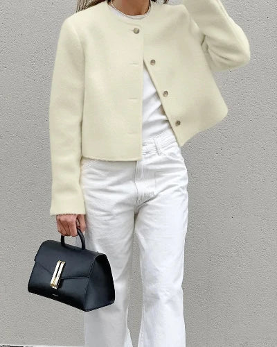 Manteau Court Femme | Coupe Minimaliste Et Élégante | Idéal Pour Un Look Chic Et Épuré En Hiver