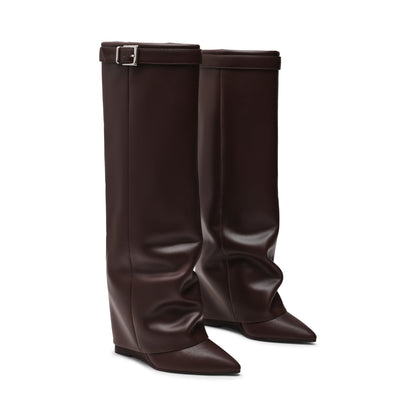 Bottes Femme | Marron Foncé | Imitation Cuir | Élégantes & Confortables