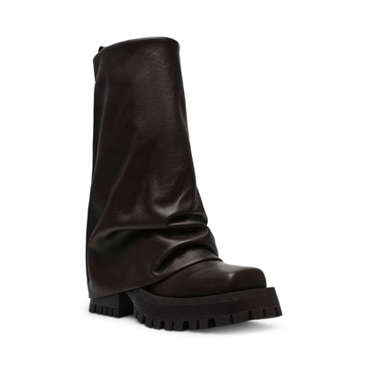 Bottes Femme | Cuir Action | Noires Mi-mollet | Style Urbain Chunky