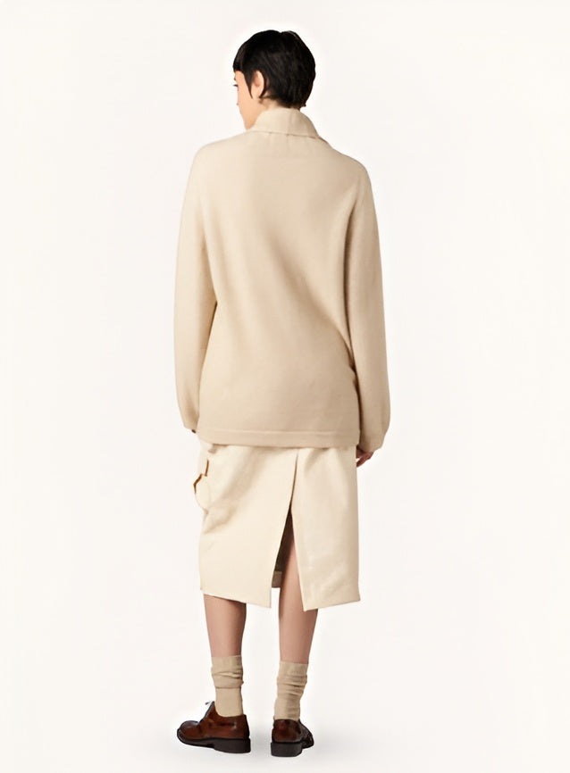 Pull Col Roulé en Laine et Alpaga