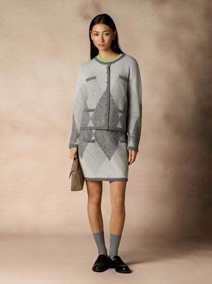 Cardigan en Maille Losanges