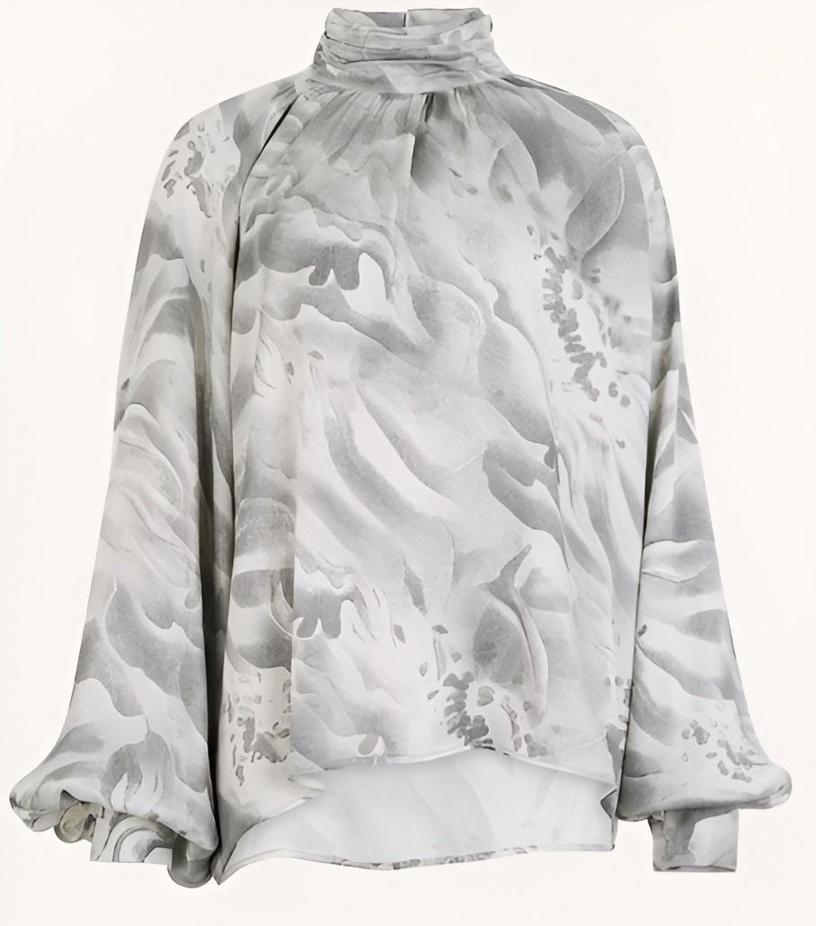 Chemisier Fluide à Col Montant