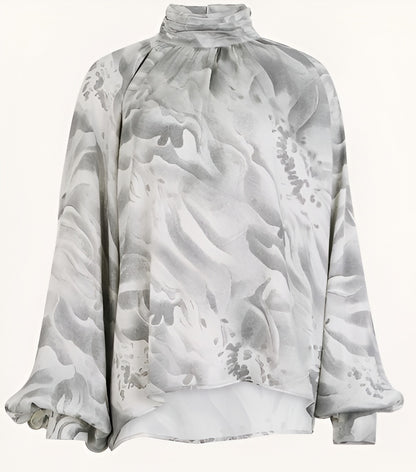 Chemisier Fluide à Col Montant