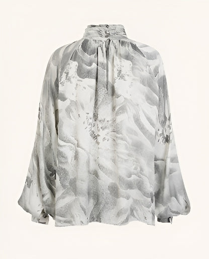 Chemisier Fluide à Col Montant