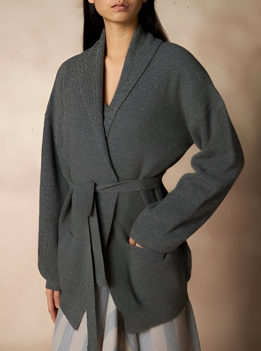 Cardigan Ceinturé en Laine