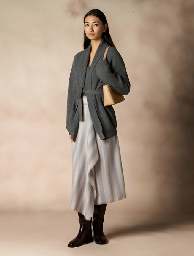 Cardigan Ceinturé en Laine