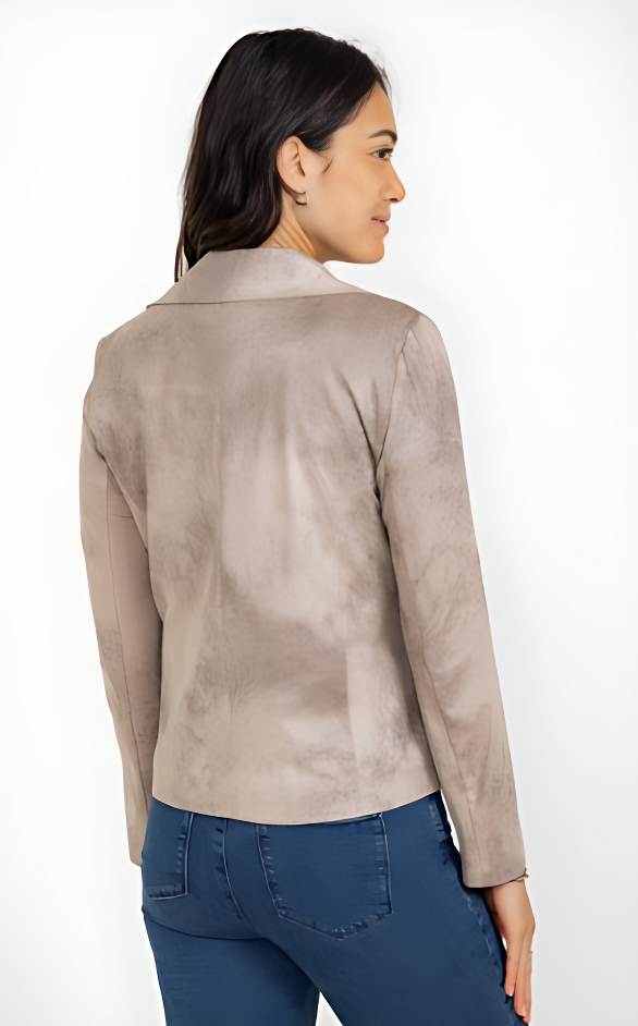 Veste Suédine Zippée Ajustée