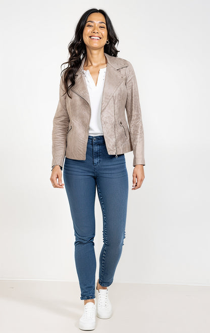 Veste Suédine Zippée Ajustée