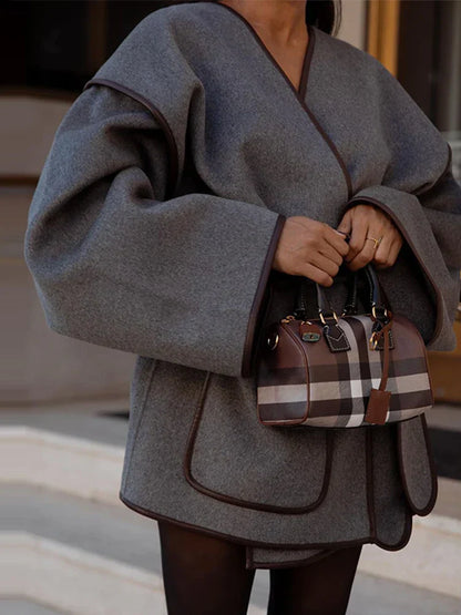 Cape Femme | Style Kimono | Laine Et Polyester Pour Un Look Élégant Et Chaleureux