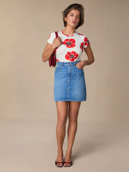 T-Shirt Femme | Floral | Tissu Stretch Confortable | Look Frais pour Été