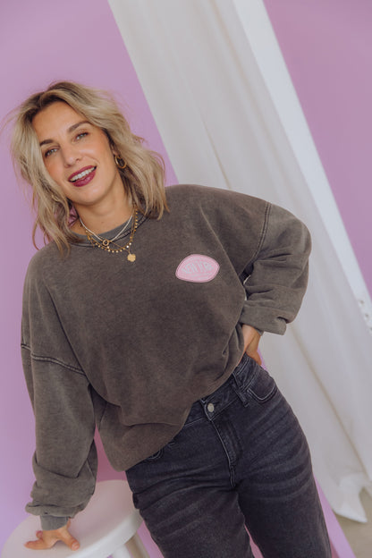 Sweater En Coton | Coupe Oversize Confortable | Détail Contrastant Tendance | Parfait Pour Les Looks Décontractés