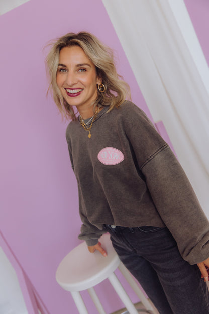 Sweater En Coton | Coupe Oversize Confortable | Détail Contrastant Tendance | Parfait Pour Les Looks Décontractés